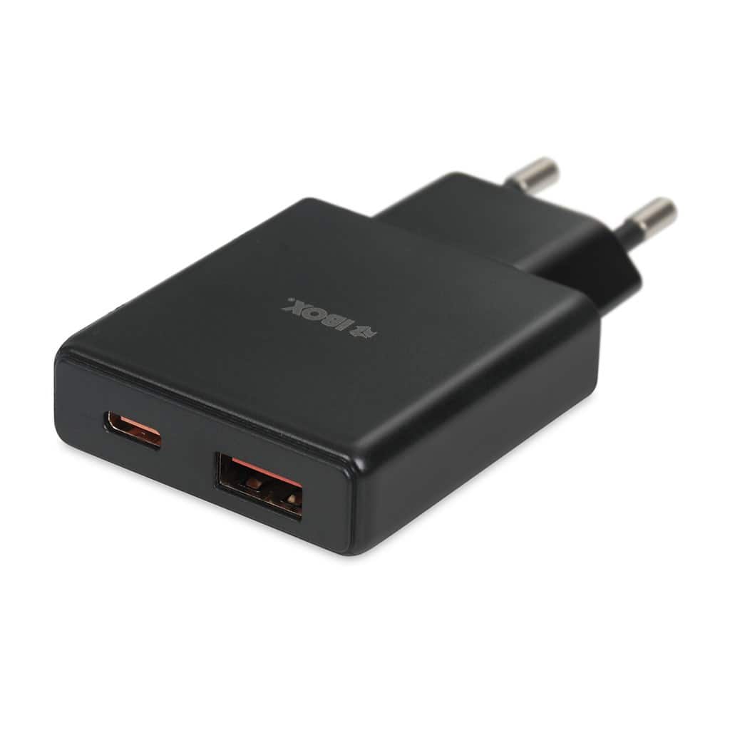 IBOX ŁADOWARKA UNIWERSALNA C-43 GAN PD30W SLIM USB A+C BLACK — zdjęcie 1 z 5