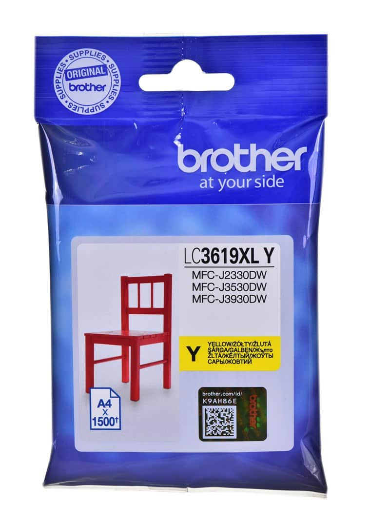 Tusz Brother żółty LC3619XLY, 1500 stron — zdjęcie 1 z 2