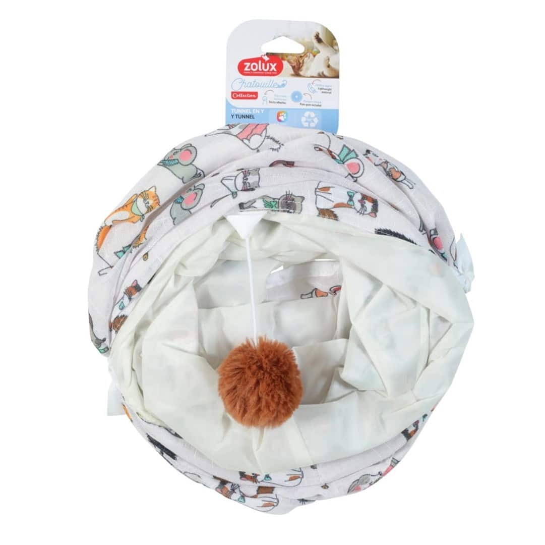 ZOLUX Zabawka dla kota tunel Y wzór koty i myszy CHATOUILLE 40x29x7 cm — zdjęcie 1 z 2