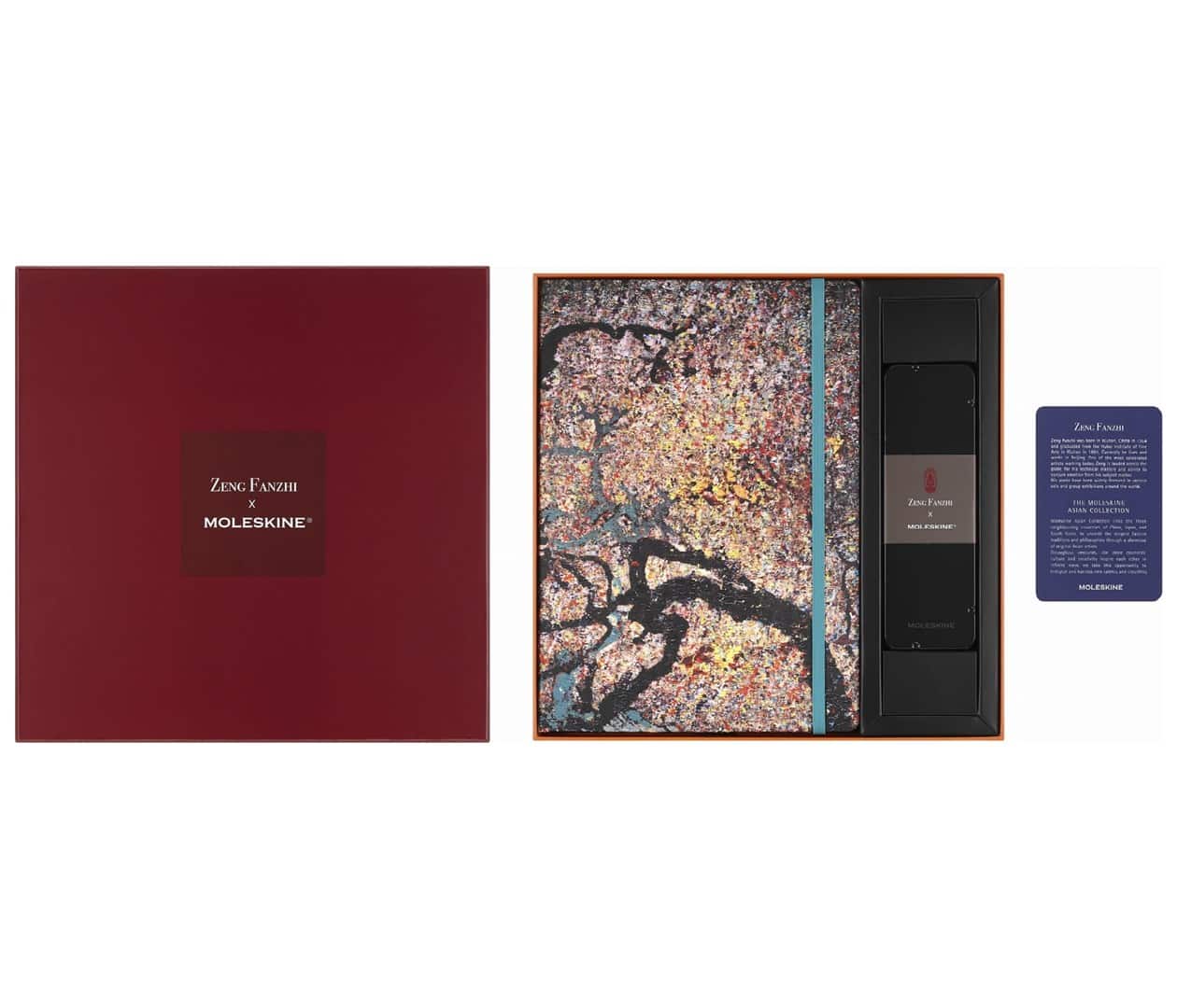 Moleskine Zestaw na Rok Smoka zawiera szkicownik A4 z grafiką autorstwa Zeng Fanzhi, 5 kredek z cytatami artysty. — zdjęcie 1 z 8
