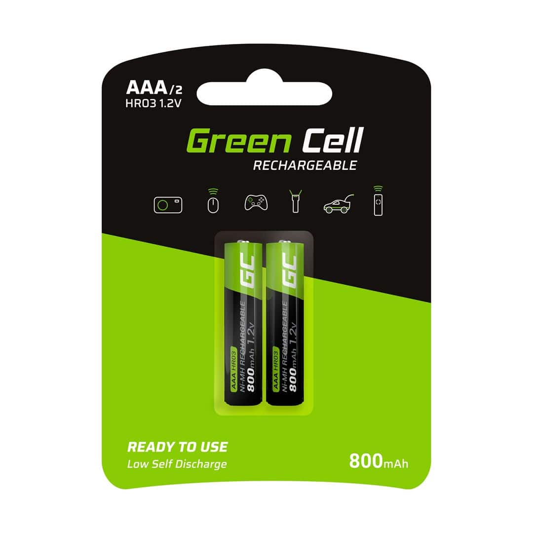 GREEN CELL AKUMULATORKI PALUSZKI 2X AAA R3 800MAH — zdjęcie 1 z 3