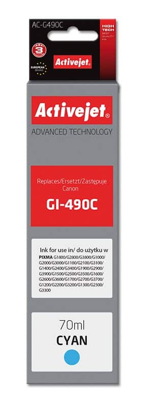Activejet AC-G490C Tusz 70 ml Niebieski Do Canon — zdjęcie 1 z 2
