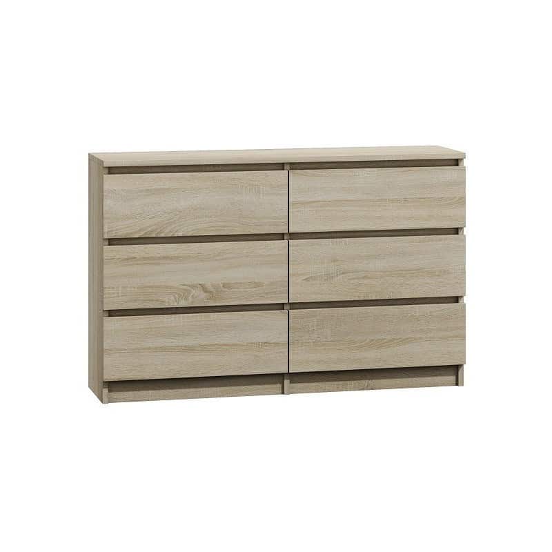 M6 MALWA KOMODA 120CM 6 SZUFLAD SONOMA — zdjęcie 1 z 4