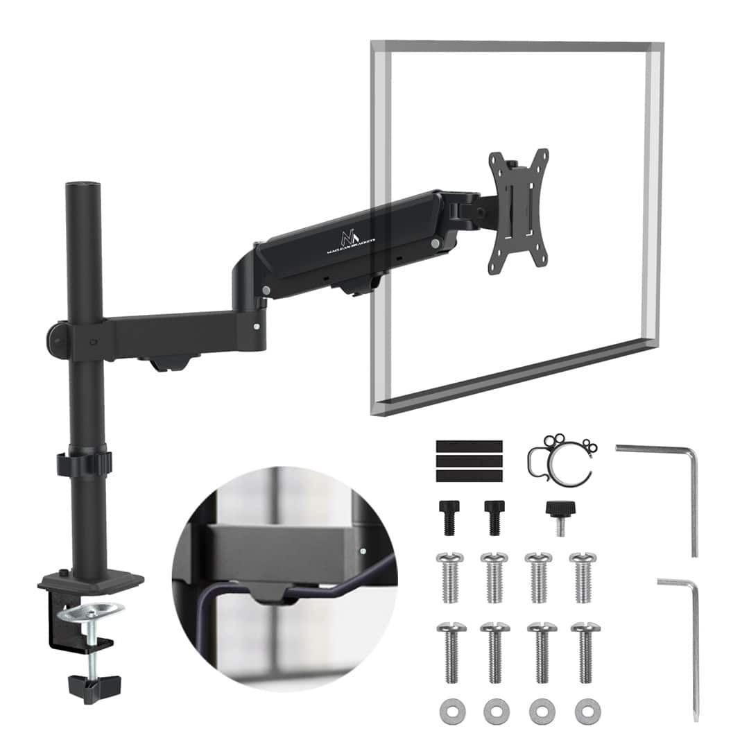 MACLEAN UCHWYT NA MONITOR, SPRĘŻYNA GAZOWA, 17"-32", 2-10KG, CZARNY MC-135 — zdjęcie 1 z 8