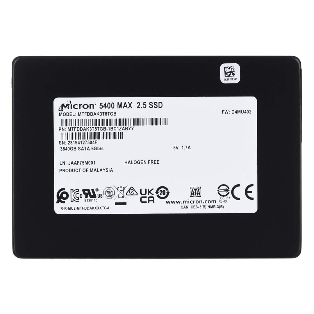 Dysk SSD Micron 5400 MAX 3.84TB SATA 2.5" MTFDDAK3T8TGB-1BC1ZABYYR (DWPD 3.4) — zdjęcie 1 z 5
