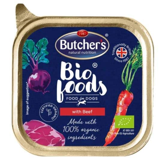 Butcher's BIO Foods -  mokra karma dla psa z wołowiną - tacka 150 g