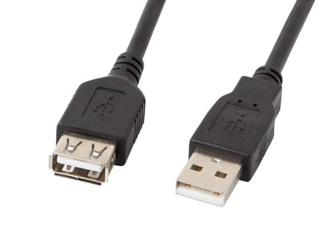 Kabel Lanberg CA-USBE-10CC-0018-BK (USB 2.0 M - USB 2.0 F; 1,8m; kolor czarny) — zdjęcie 1 z 2