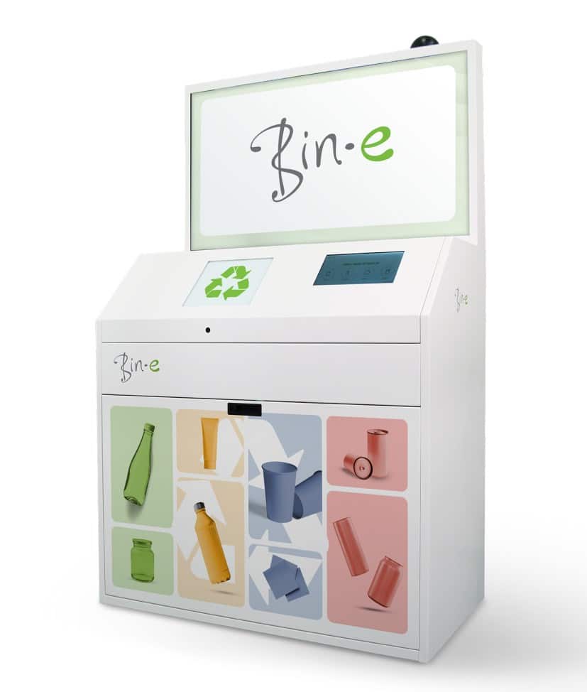 Urządzenie automatycznie segreguje odpady Bin-e AI z 50” ekranem — zdjęcie 1 z 2