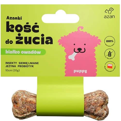 AZANKI Kość z insektami i probiotykiem PUPPY 10cm