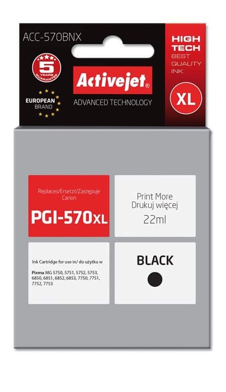 Activejet ACC-570BNX Tusz 22ml czarny dla Canon PIXMA