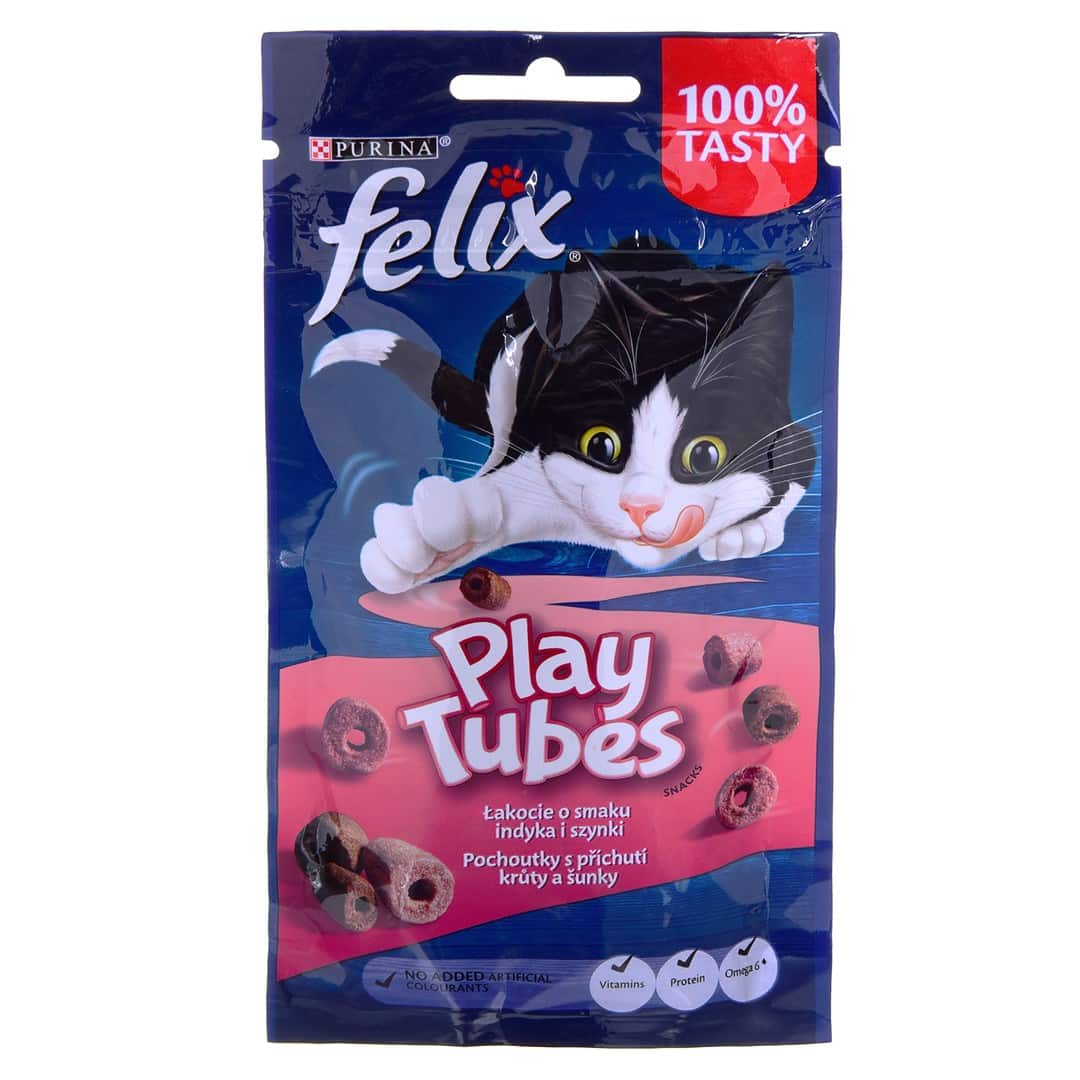 FELIX Play Tubes Indyk, Szynka - przysmak dla kota - 50 g — zdjęcie 1 z 2