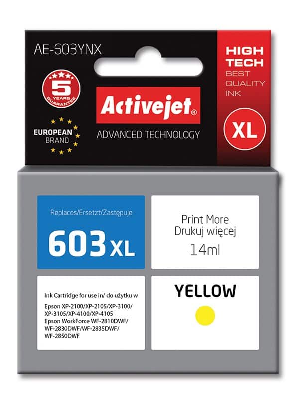 Activejet AE-603YNX Tusz 14 ml, Kompatybilny z Epson XP