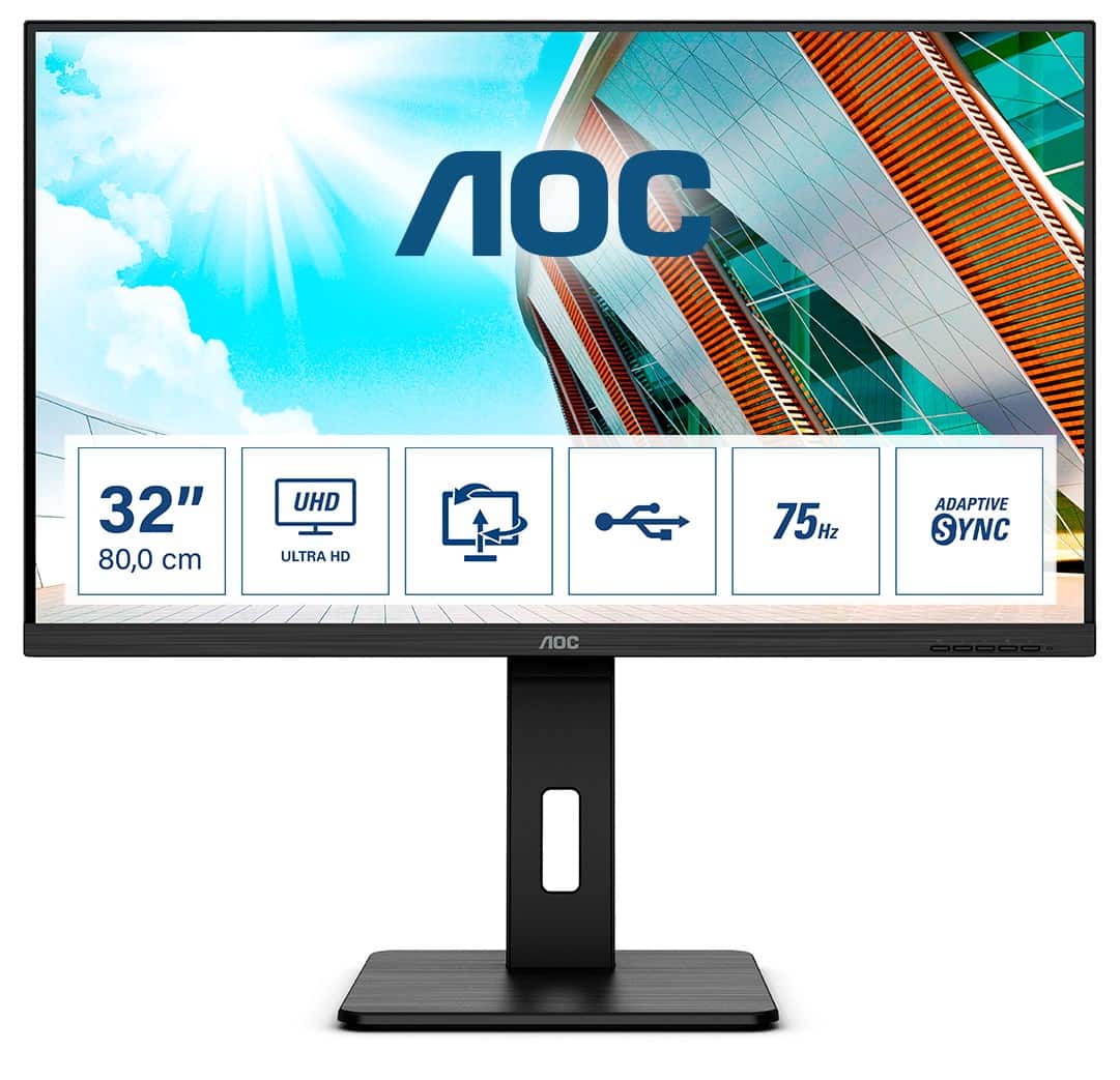 MONITOR AOC LED 31,5" U32P2 Czarny — zdjęcie 1 z 8
