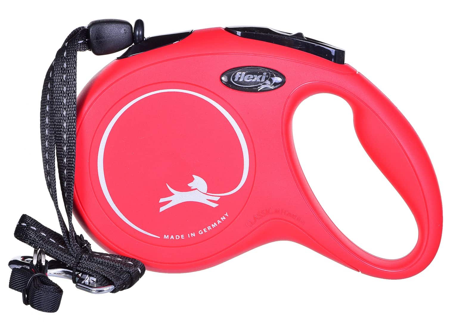 Smycz flexi automatyczna New Classic M linka 8 m - dla psa do 20 kg, kolor czerwony — zdjęcie 1 z 3