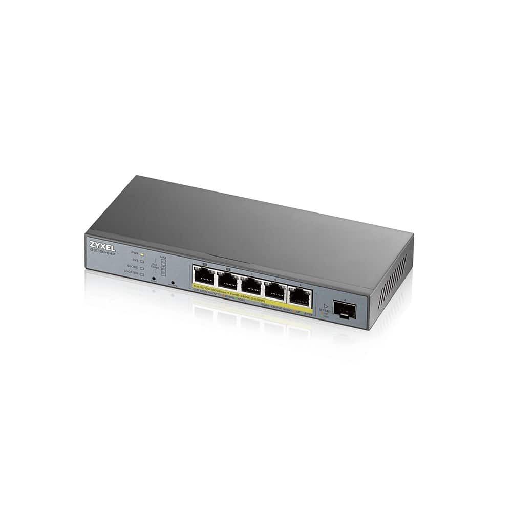 Switch Zyxel GS1350-6HP 6p PoE 60W Managed Gigabit — zdjęcie 1 z 8