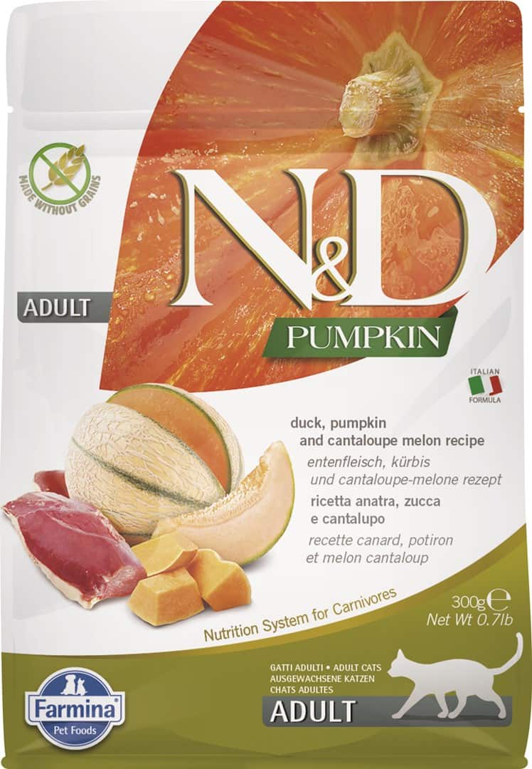 FARMINA N&D Pumpkin Cat Duck and Cantaloupe Melon Adult - sucha karma dla kota - 300 g — zdjęcie 1 z 2