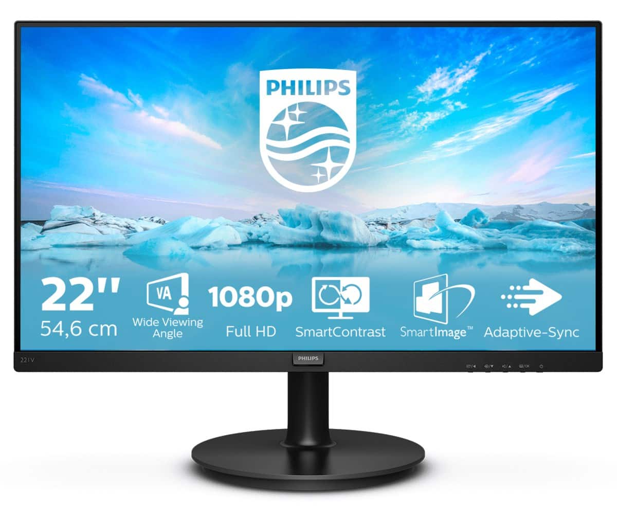 Monitor Philips 221V8A/00 21,5" FullHD Czarny — zdjęcie 1 z 8