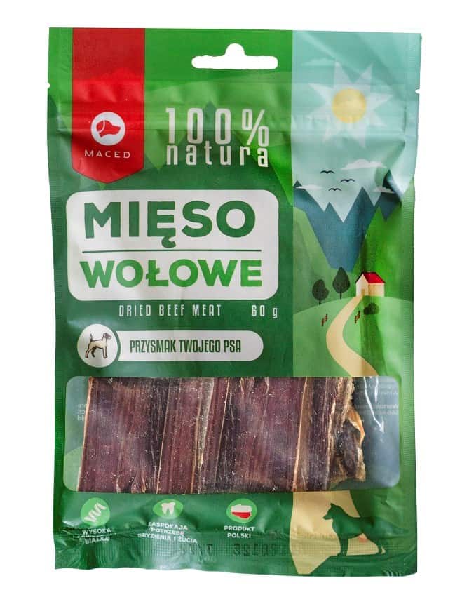 MACED 100% Natura mięso wołowe - przysmak dla psa - 60 g — zdjęcie 1 z 2