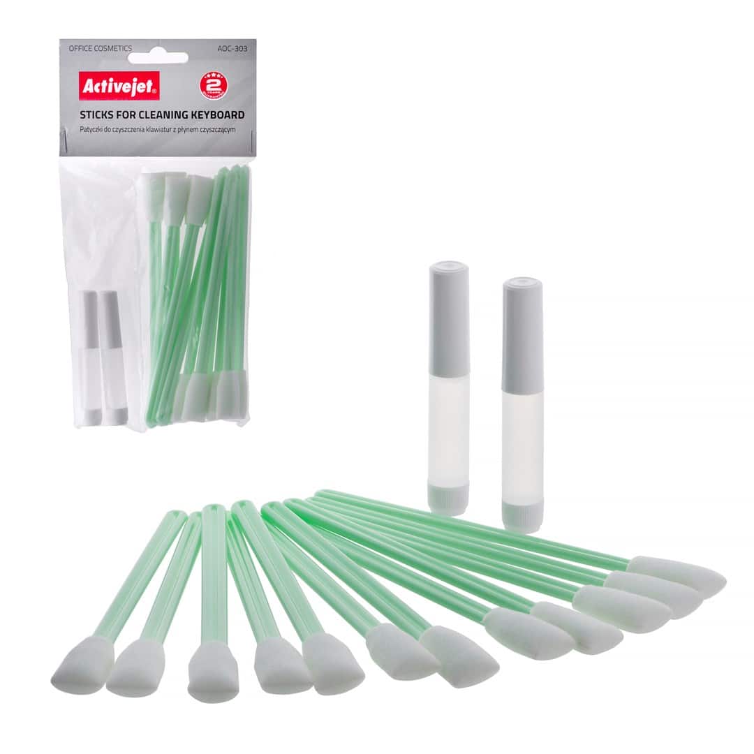 Activejet AOC-303 Patyczki do czyszczenia klawiatur bawełniane, 12 sztuk w opakowaniu. — zdjęcie 1 z 5