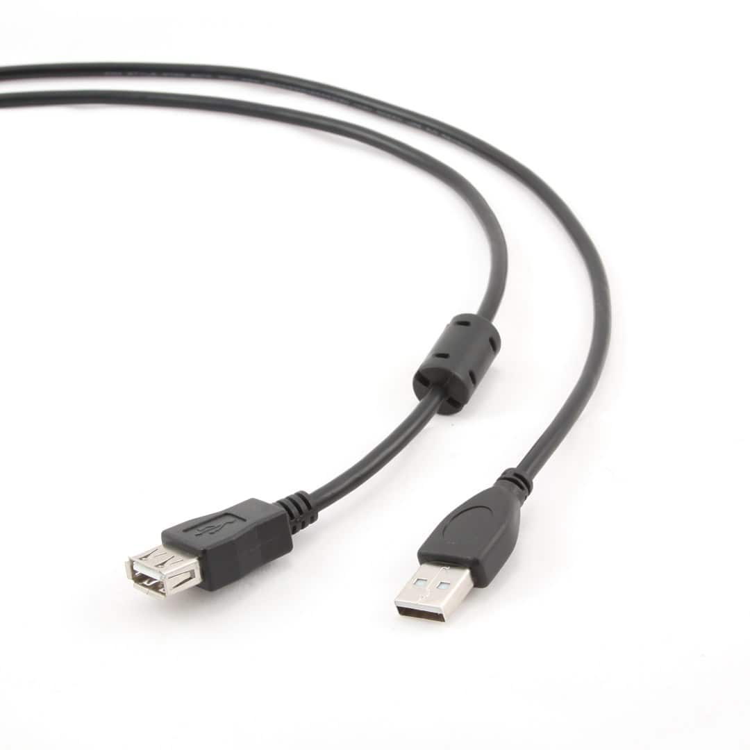 Kabel GEMBIRD CCP-USB2-AMAF-6 (USB 2.0 typu A F - USB 2.0 typu B M; 1,8m; kolor czarny) — zdjęcie 1 z 2