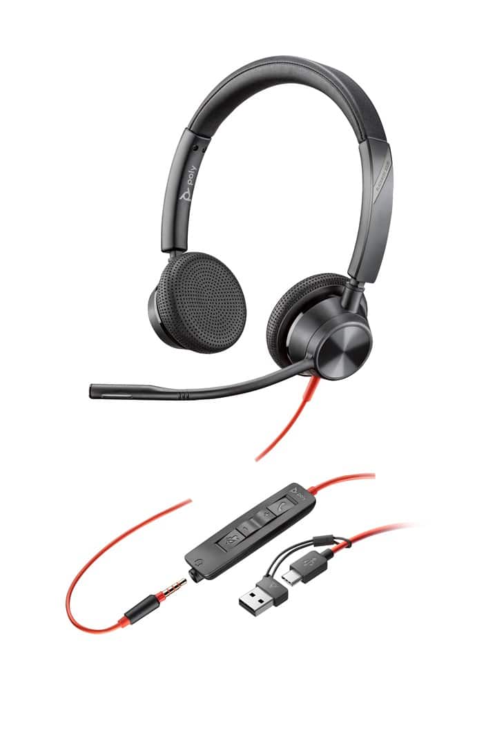Słuchawki Poly Blackwire 3325 Stereo USB-C Headset +3.5mm Plug +USB-C/A Adapter 8X221AA — zdjęcie 1 z 5