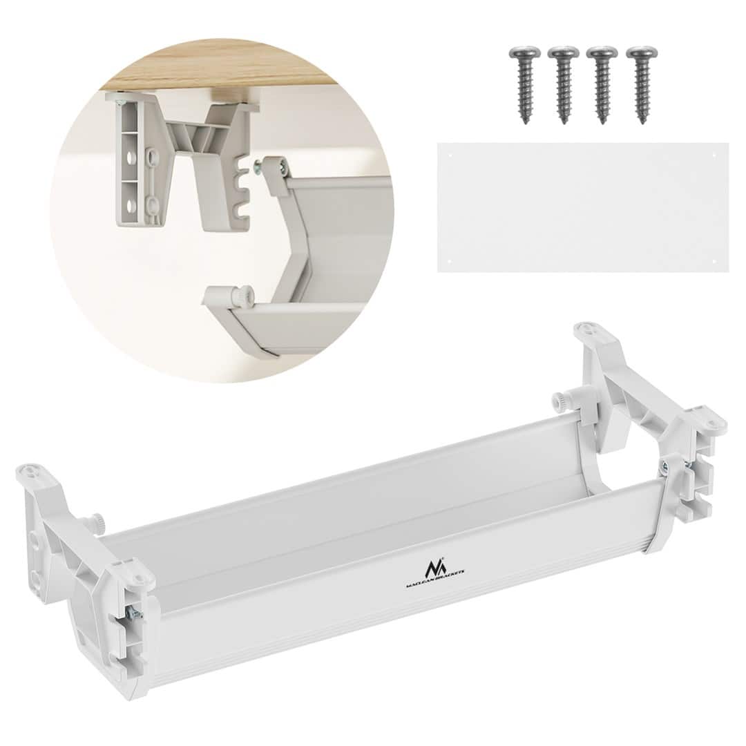 MACLEAN ORGANIZER PODBIURKOWY NA KABLE/ PRZEDŁUŻACZ, MAX. OBCIĄŻENIE 5KG, BIAŁY MC-106 W — zdjęcie 1 z 8