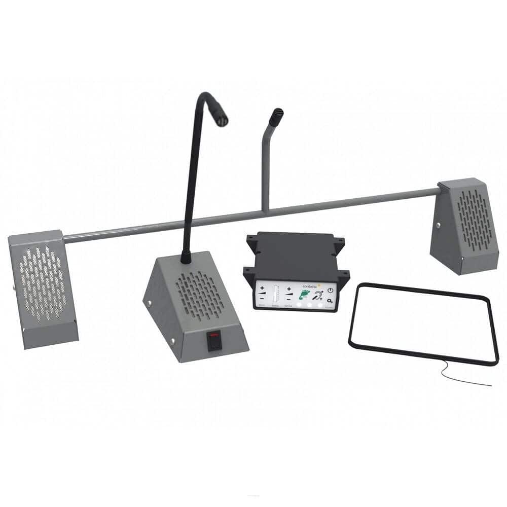 CONTACTA INTERKOM STS-K001L-G, ZESTAW (WZMACNIACZ, MODUŁ DLA INTERESANTA, MODUŁ DLA OBSŁUGI, ZASILACZ, PĘTLA INDUKCYJNA) — zdjęcie 1 z 4