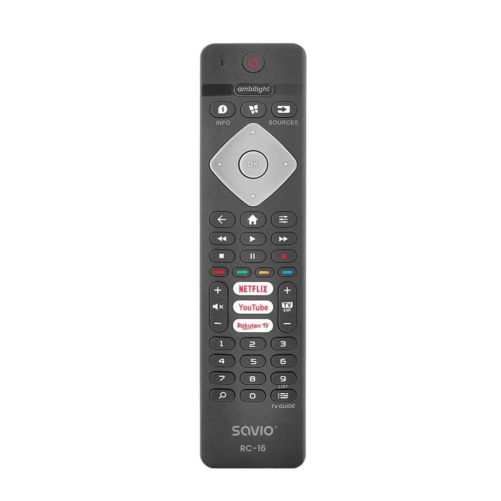 SAVIO PILOT UNIWERSALNY/ZAMIENNIK DO TV PHILIPS, SMART TV, RC-16 — zdjęcie 1 z 4