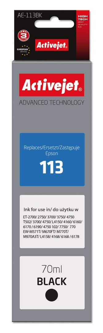 Activejet AE-113Bk Buteleczka z tuszem czarnym 70ml