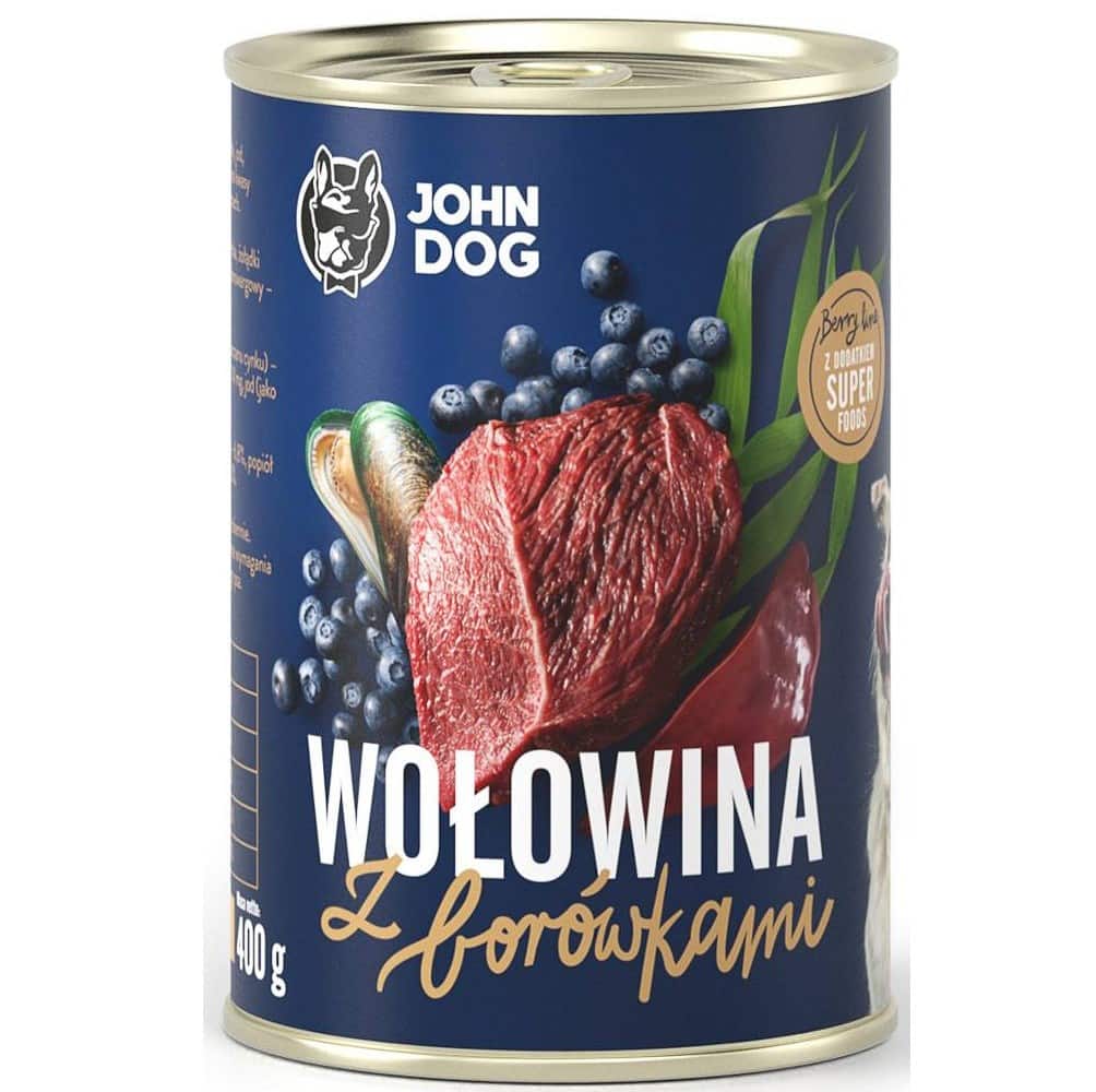 John Dog BERRY Adult wołowina z borówkami 400g — zdjęcie 1 z 2