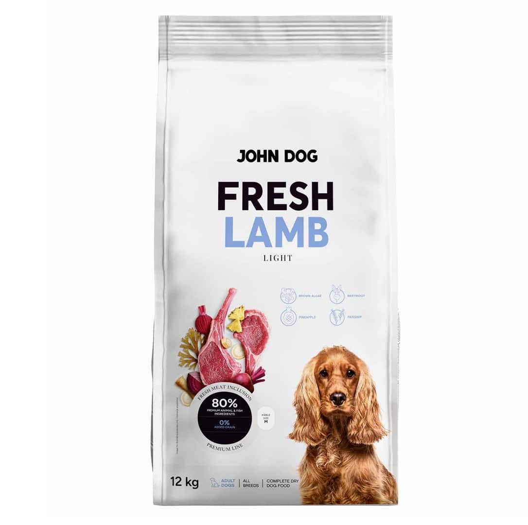 John Dog ADULT FRESH LAMB Karma sucha dla psa 12kg — zdjęcie 1 z 2