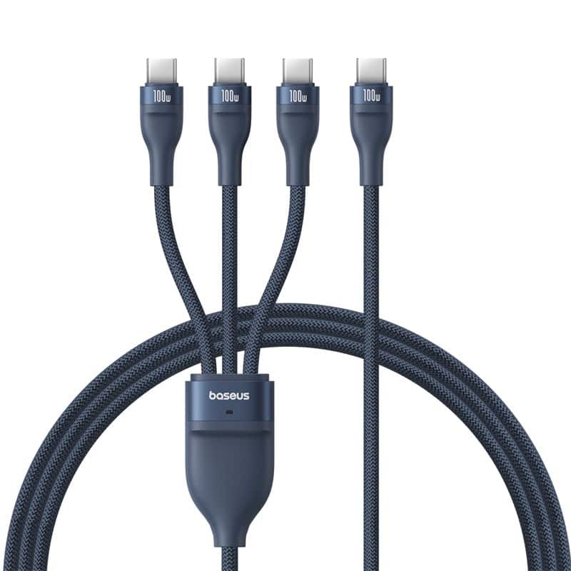 Kabel Baseus Flash Series 3 100W 1,5m USB C - 3x USB C (niebieski) — zdjęcie 1 z 7