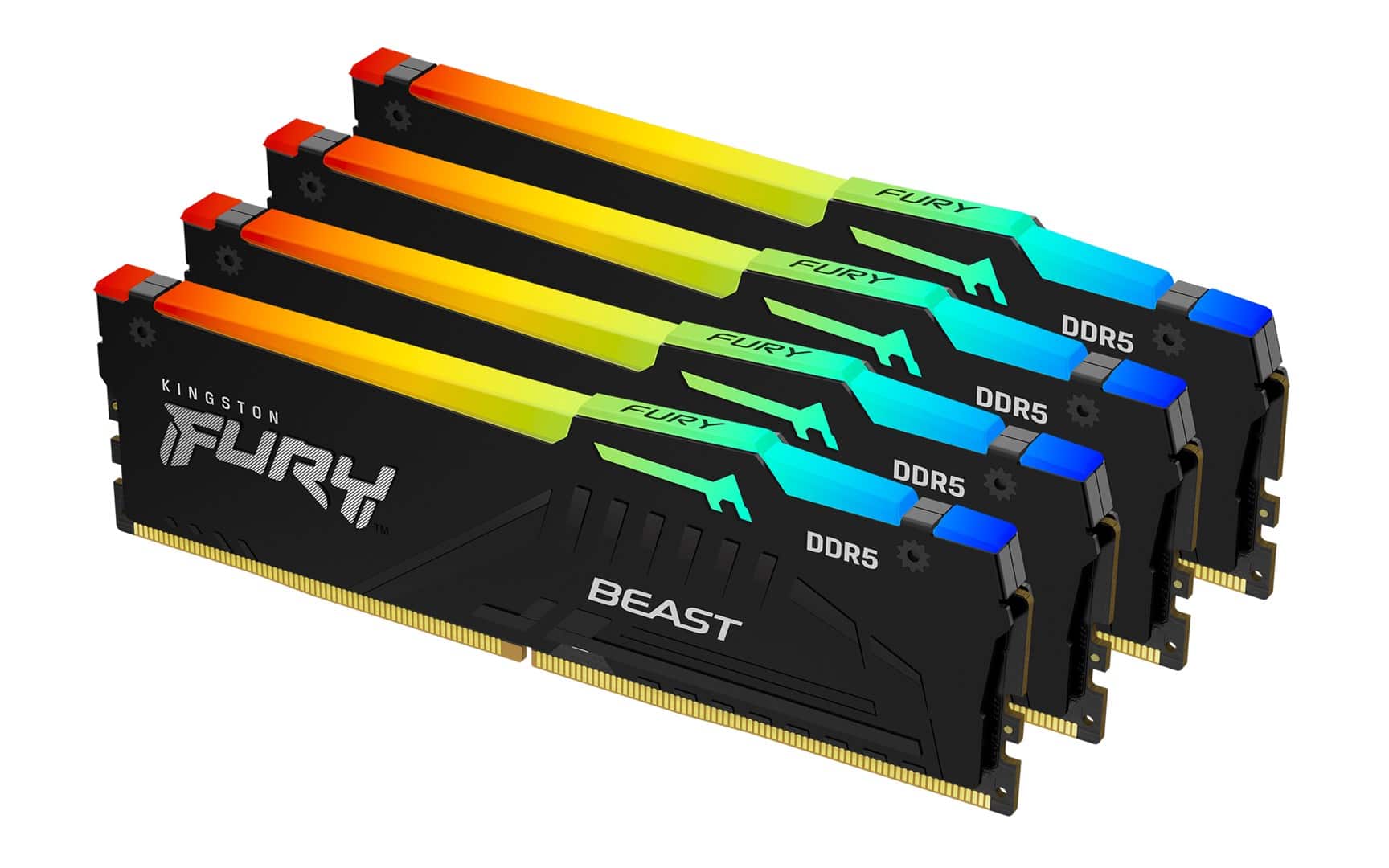 KINGSTON DDR5 64GB 5600Mhz CL40 FURY Beast RGB KITx4 — zdjęcie 1 z 8