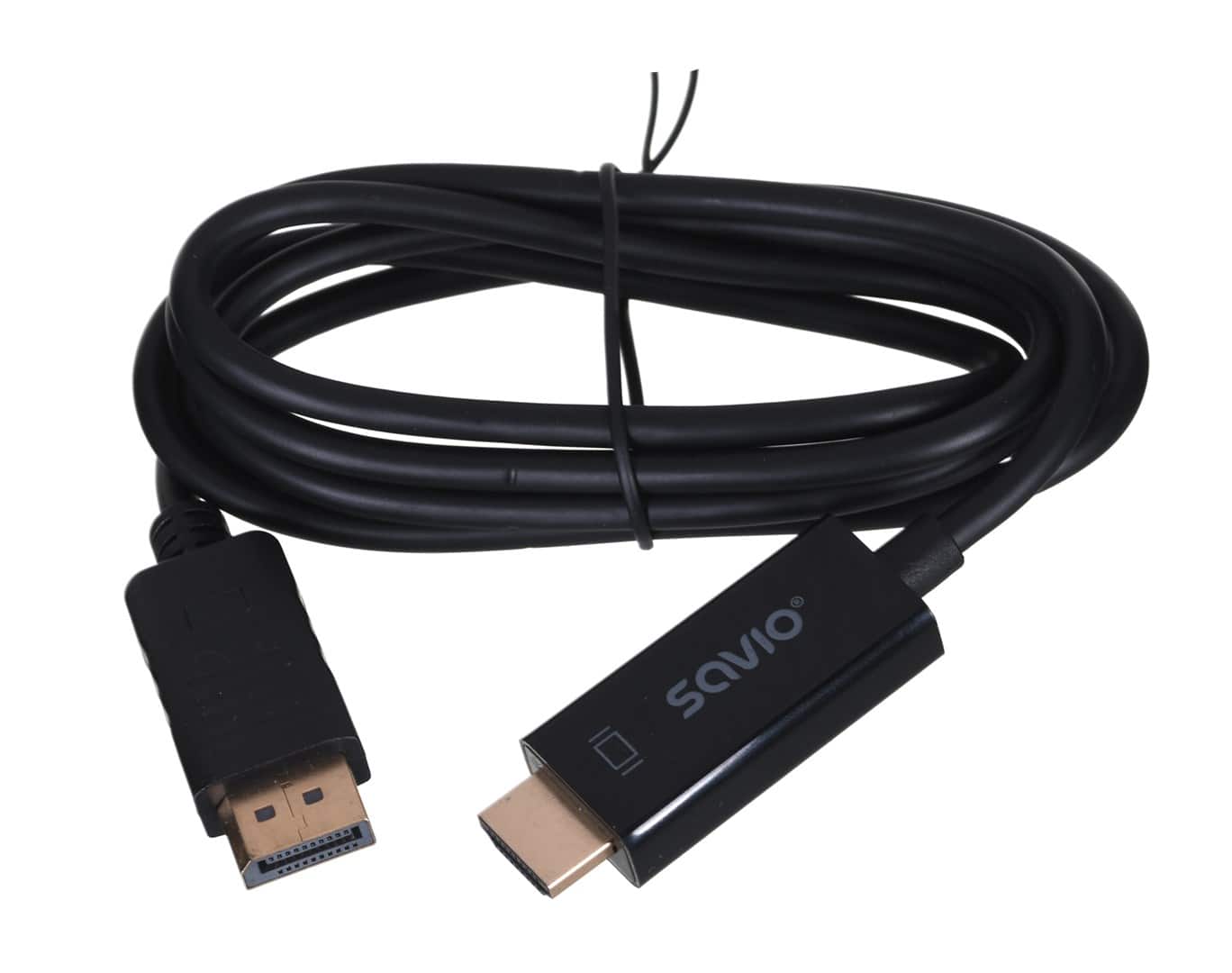 Kabel SAVIO CL-56 (DisplayPort M - HDMI Typ A; 1,5m; kolor czarny) — zdjęcie 1 z 4