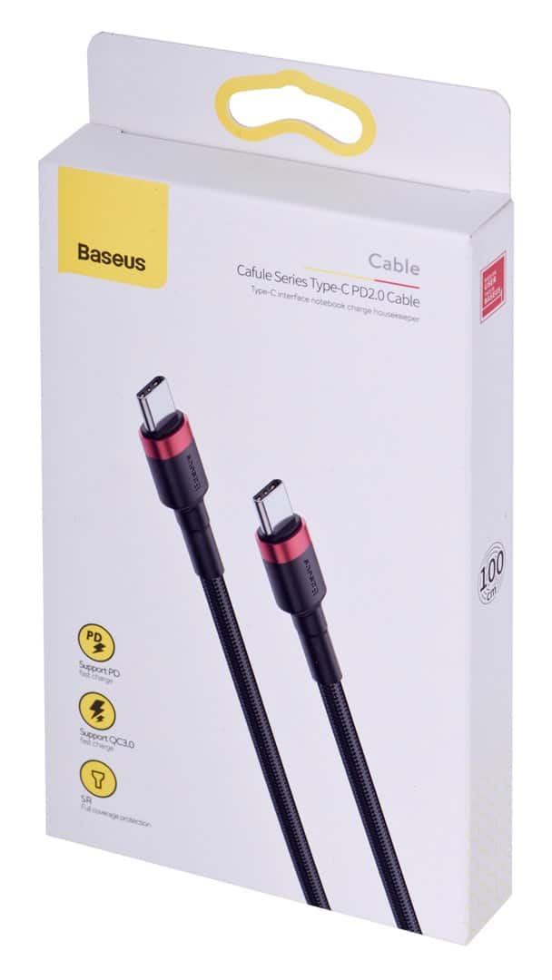 Kabel Baseus Cafule CATKLF-G91 (USB typu C - USB typu C ; 1m; kolor czarny) — zdjęcie 1 z 4