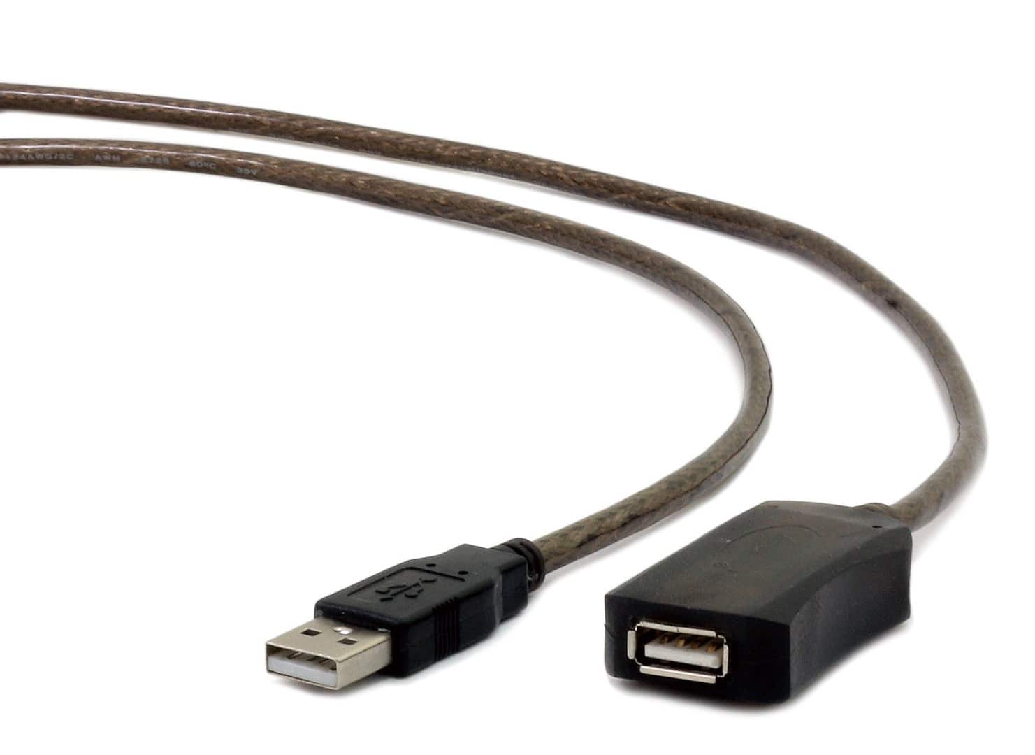 Kabel GEMBIRD UAE-01-5M (USB 2.0 M - USB 2.0 F; 5m; kolor czarny) — zdjęcie 1 z 2
