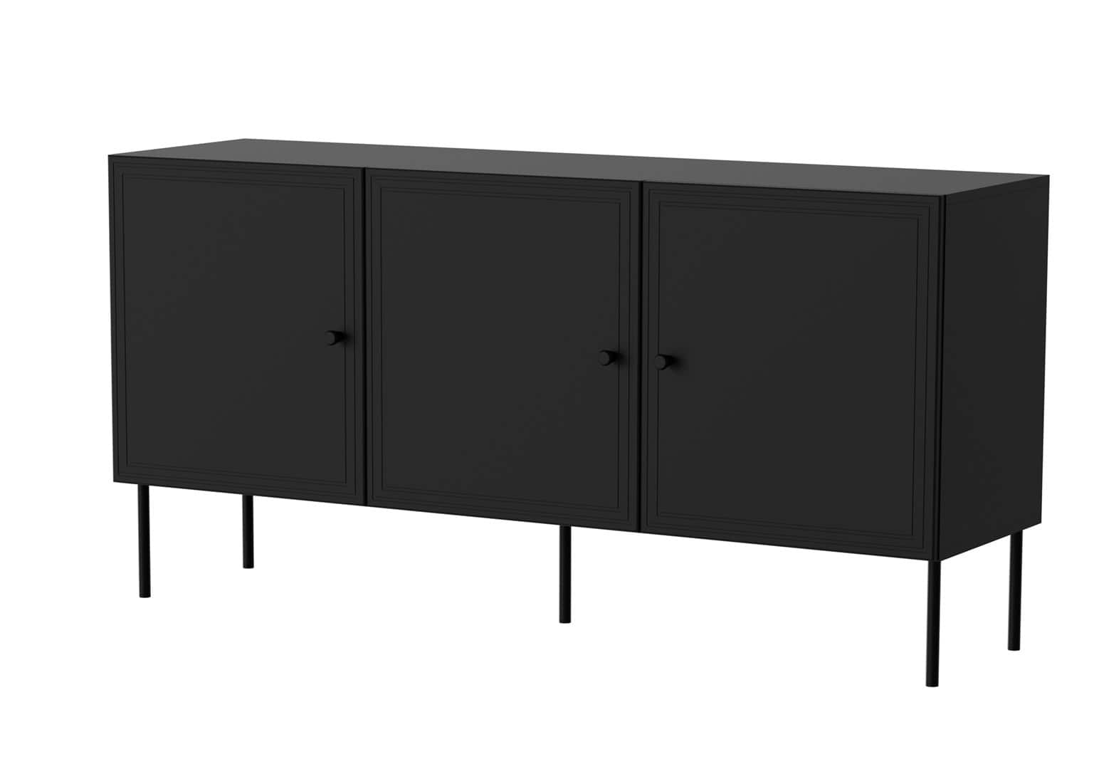 Komoda 3D PALAZZO BIS 151x40x75 czarny mat — zdjęcie 1 z 4