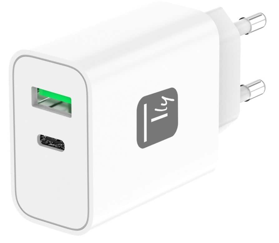 TECHLY ŁADOWARKA SIECIOWA GAN USB-C 30W PD I USB-A — zdjęcie 1 z 3