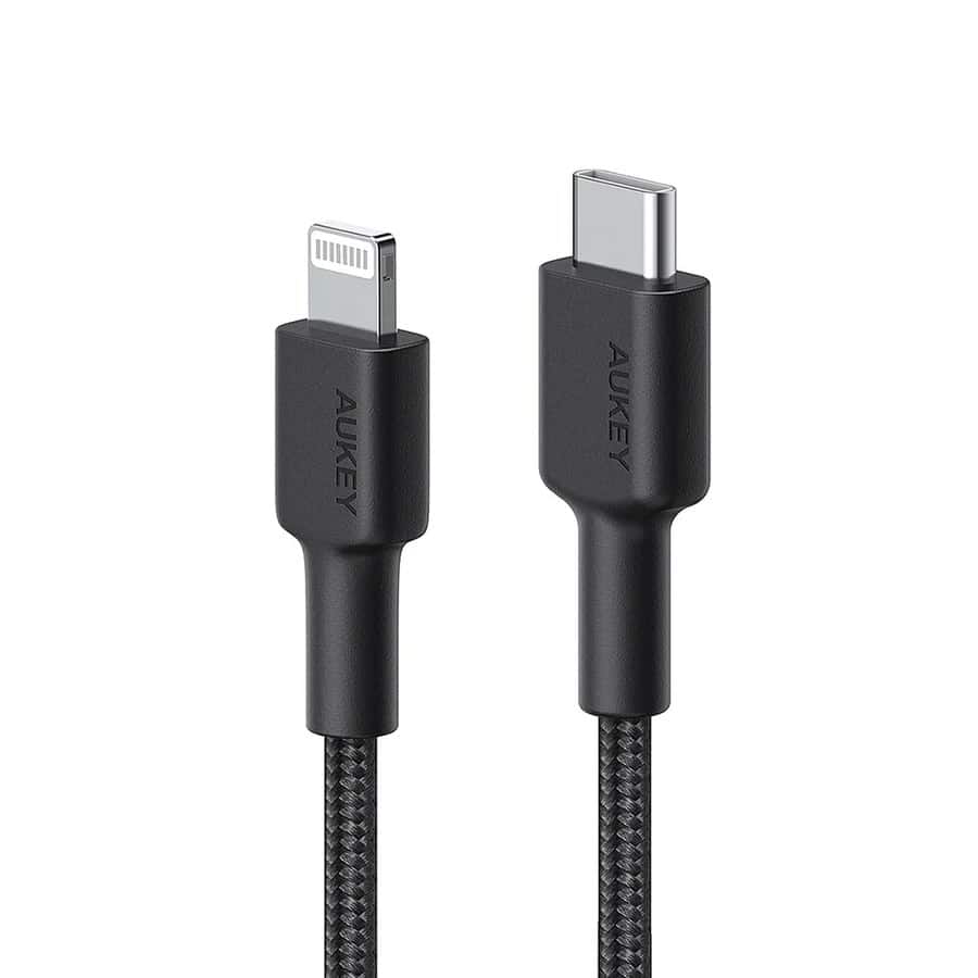 AUKEY CB-CL03 NYLONOWY KABEL USB C-LIGHTNING 2M PD — zdjęcie 1 z 8