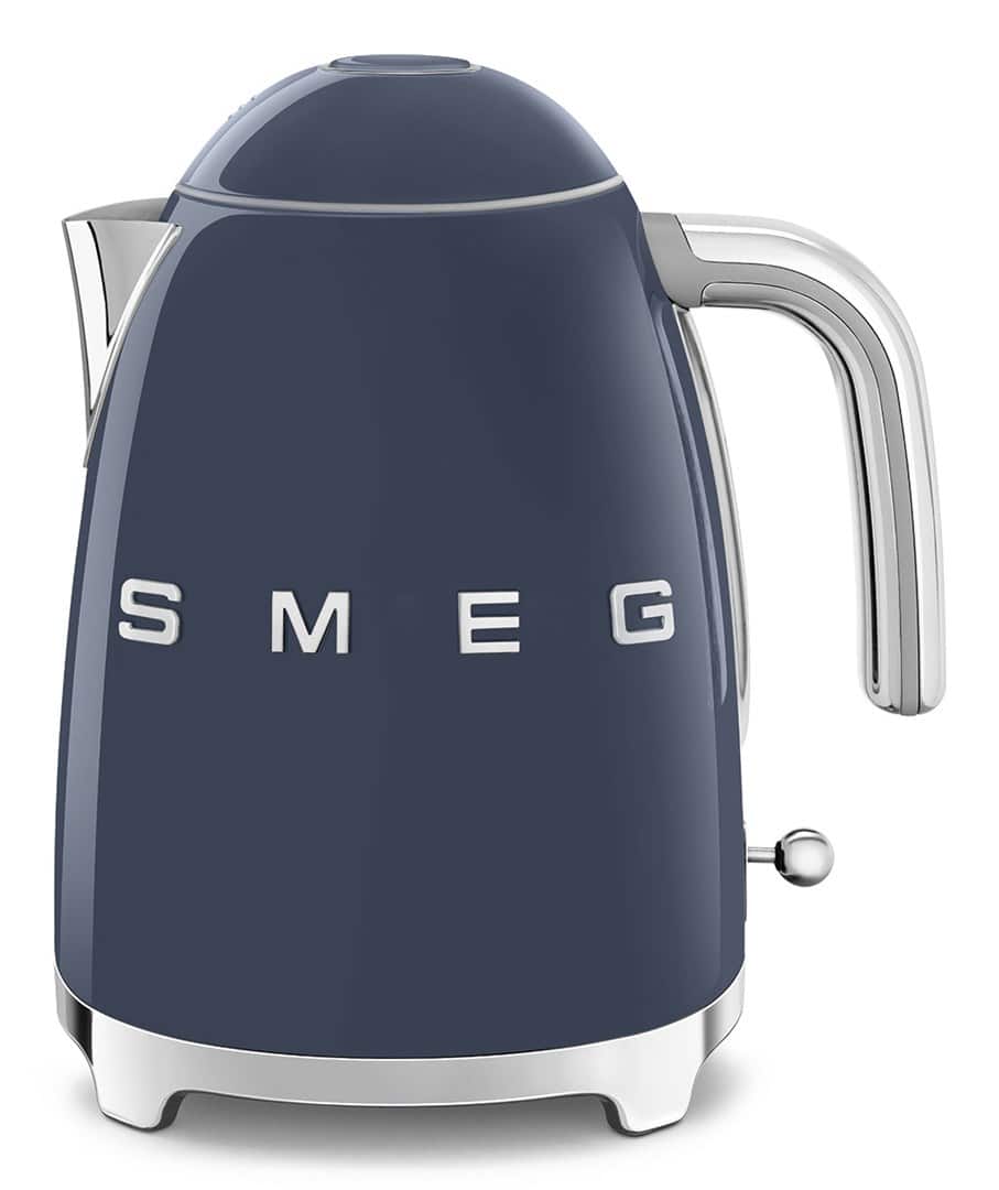 Czajnik elektryczny SMEG KLF03NBEU, 1,7 l, chromowy, niebieski — zdjęcie 1 z 6