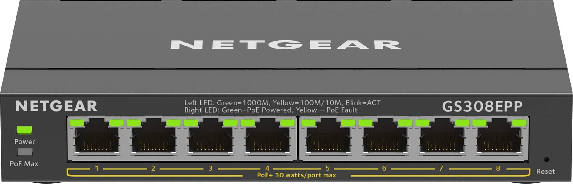 Switch Netgear GS308EPP-100PES 8p PoE 123W Unmanaged — zdjęcie 1 z 8