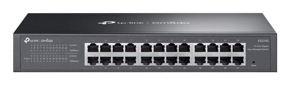 Switch TP-LINK ES224G - Czarny, Zasilacz Dołączony — zdjęcie 1 z 5