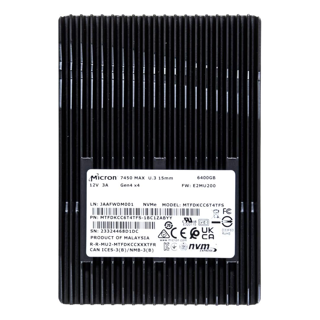 Dysk SSD Micron 7450 MAX 6.4TB U.3 (15mm) NVMe Gen4 MTFDKCC6T4TFS-1BC1ZABYYR (DWPD 3) — zdjęcie 1 z 6