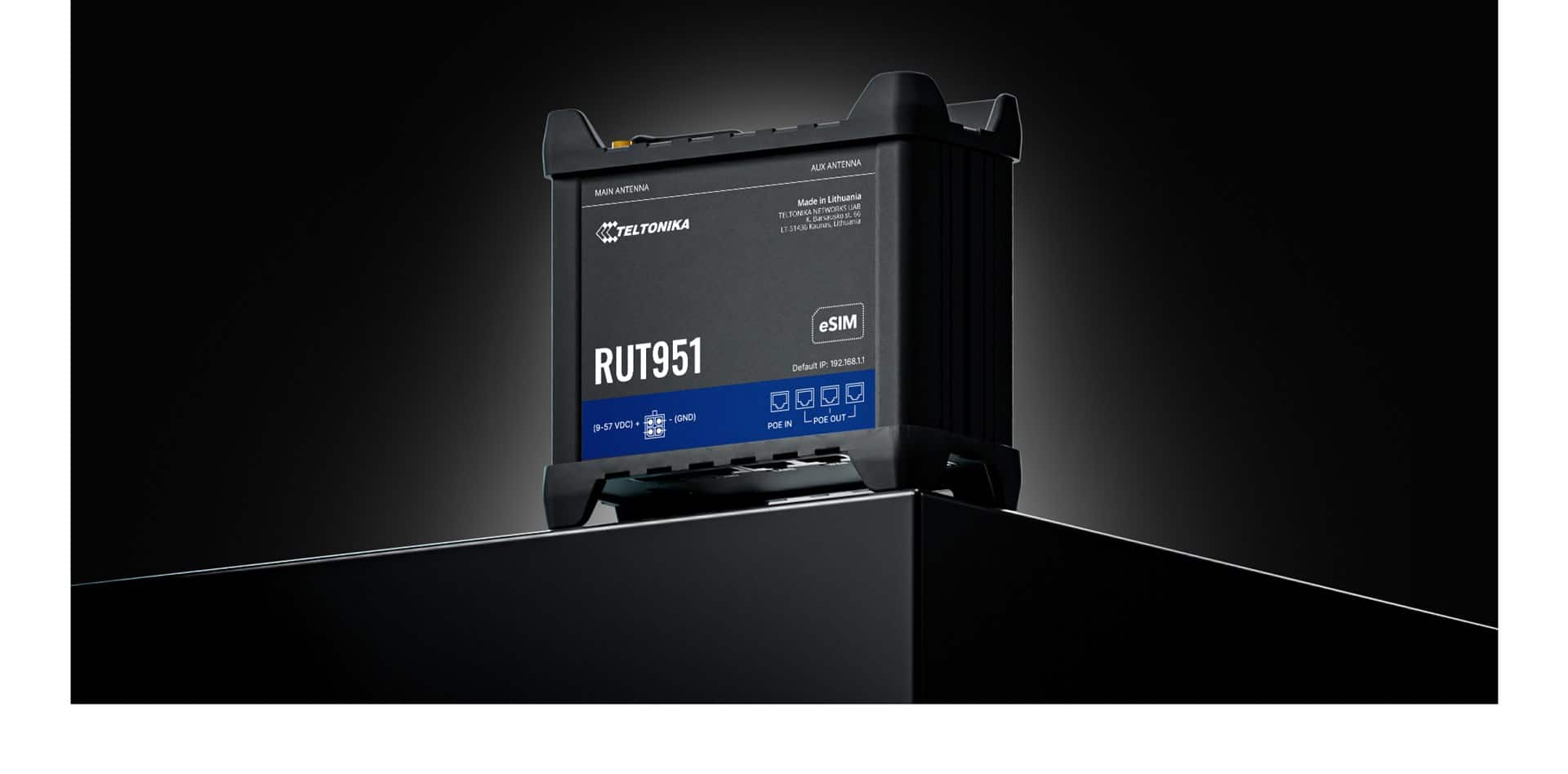 Router Wi-FI 4 LTE CAT.4 RUT951 PoE+ z Zasilaczem (60W), 2x SIM, eSIM