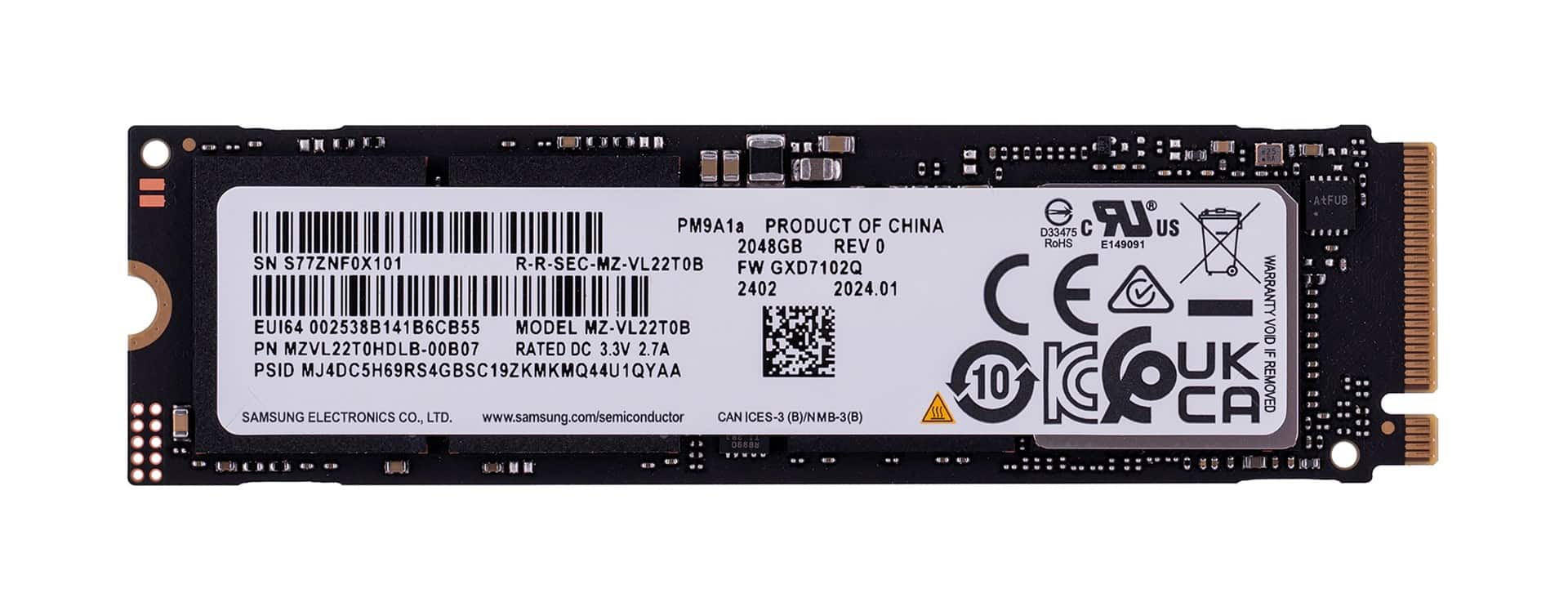 Dysk SSD Samsung PM9A1a 2TB M.2 2280 — zdjęcie 1 z 3