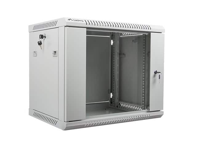 Szafa jednosekcyjna Lanberg WF01-6409-10S (9U; 500mm / 600mm / 450 mm; wisząca; Szklane; 19''; kolor szary) — zdjęcie 1 z 3