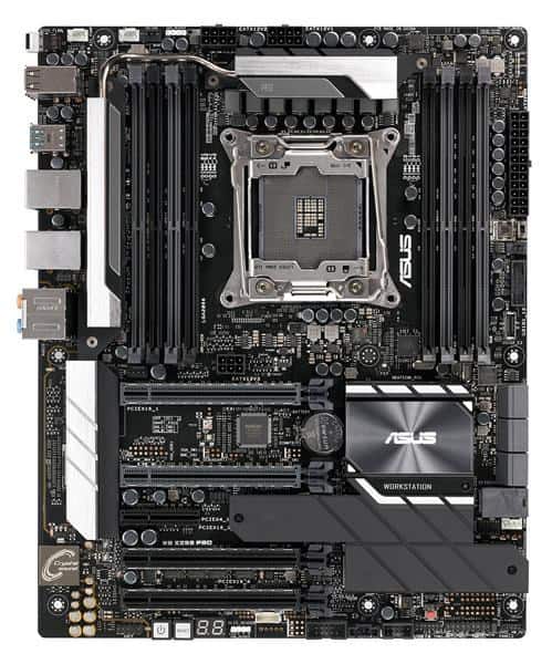 ASUS WS X299 PRO 1x Socket 2066, 8x UDIMM Non-ECC, NVIDIA 3-Way SLI, AMD 3-Way CrossFireX, 2x 1Gb Intel I210-AT, 4x USB 3.0, 4x USB 2.0, 2x USB 3.2 Gen 2, Realtek ALC S1220A 7.1-Channel, ATX — zdjęcie 1 z 6