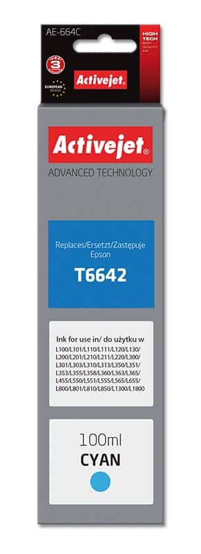 Activejet AE-664C Buteleczka z tuszem 100ml niebieski