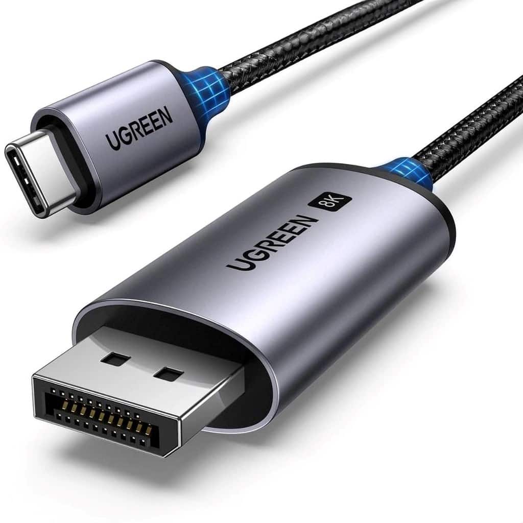 Ugreen Kabel CM556 ze złączami USB-C i DisplayPort 8K o długości 1 m - szary — zdjęcie 1 z 2