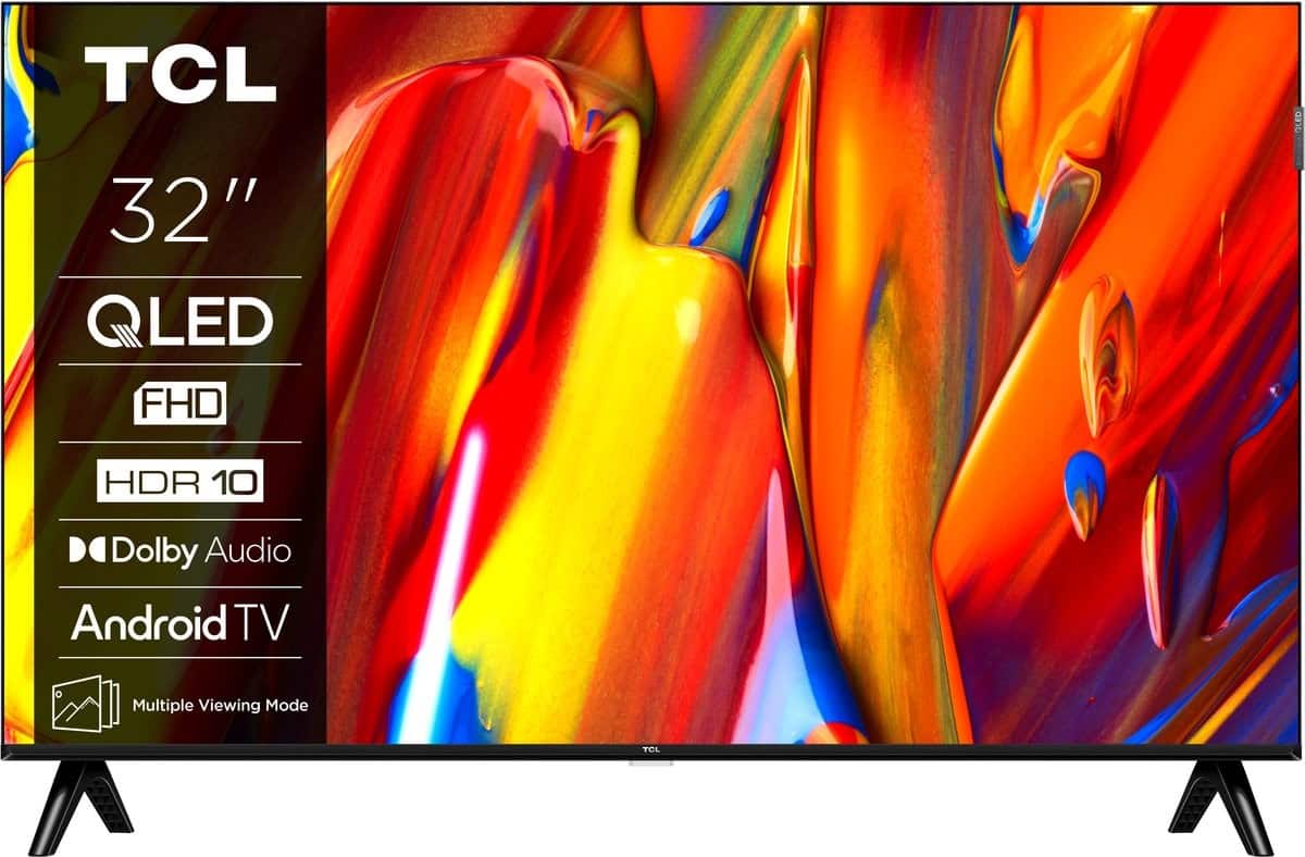 Telewizor TCL 32V5C QLED 32'' Full HD Android TV Dolby Digital Plus DVB-T2 Czarny — zdjęcie 1 z 3